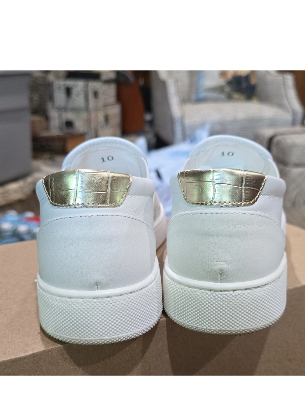 Valentino White Logo Slip-On Sneakers - Picture 2 of 7
